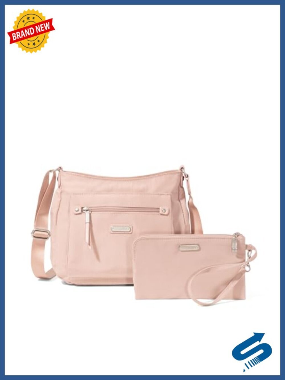 Lightweight Nylon RFID Crossbody Purse with Wristlet